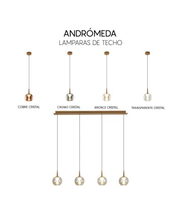 ANDRÓMEDA * COLGANTE 1L - BASE ORO - CRISTAL CROME 8939